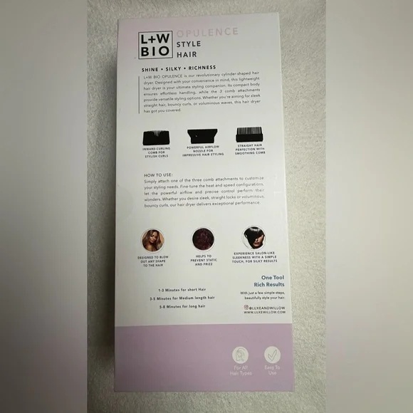 NIB - L+W Bio Opulence Lightweight Hair Dryer - Picture 9 of 16